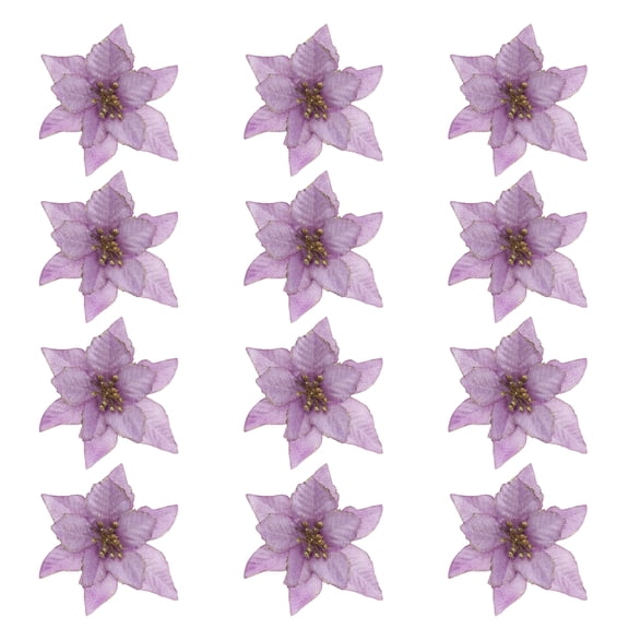 HONITANO Flowers Artificial Purple Plastic 12Pcs Decoration