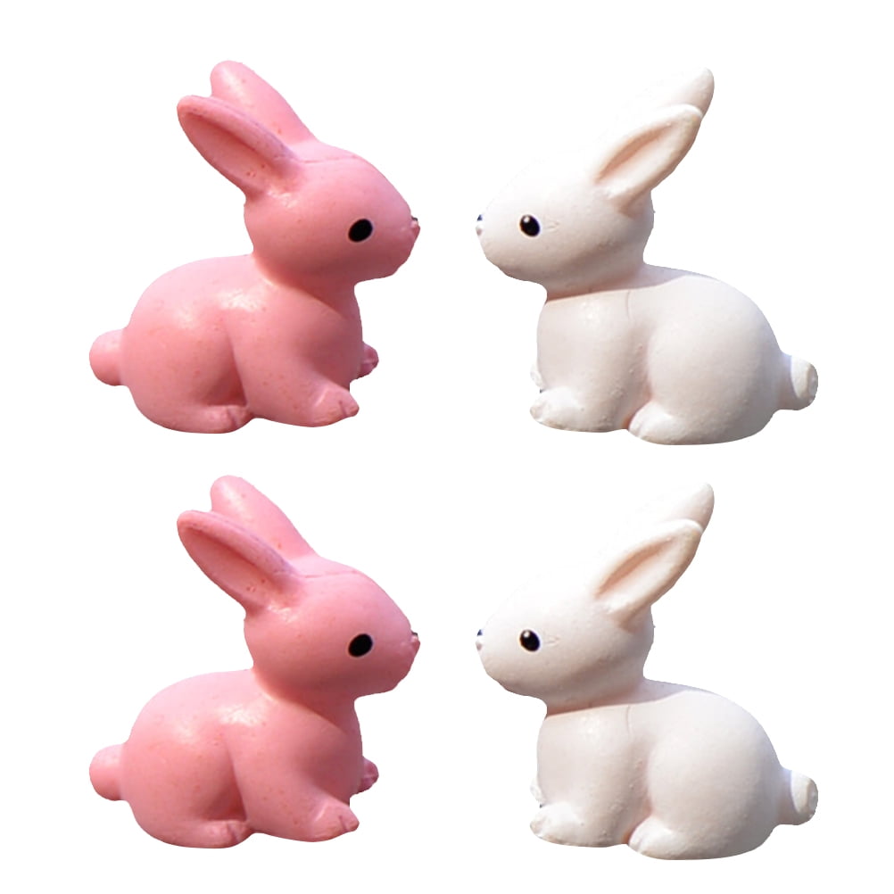Masteelf 12 Pcs Easter Bunny Figures Rabbit Cake Toppers Cage Cute Design