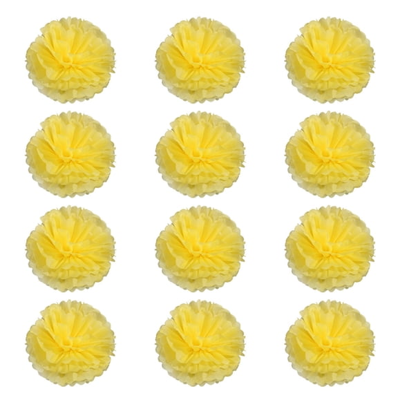 LOLIPPYY Yellow Paper Flower Balls for Wedding Decor with Fine Workmanship 12Pcs