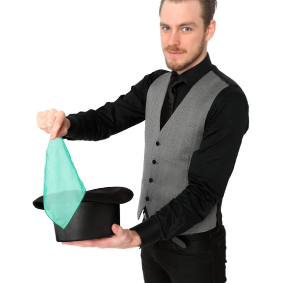 Masteelf  12 Pcs Gimmick Gadget Colorful Magician Trick Scarf Black Neckerchief