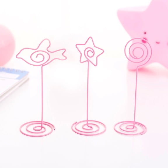 LOLIPPYY 12Pcs Pink Metal Wedding Memo Holder Heart Shaped Table Number Holders