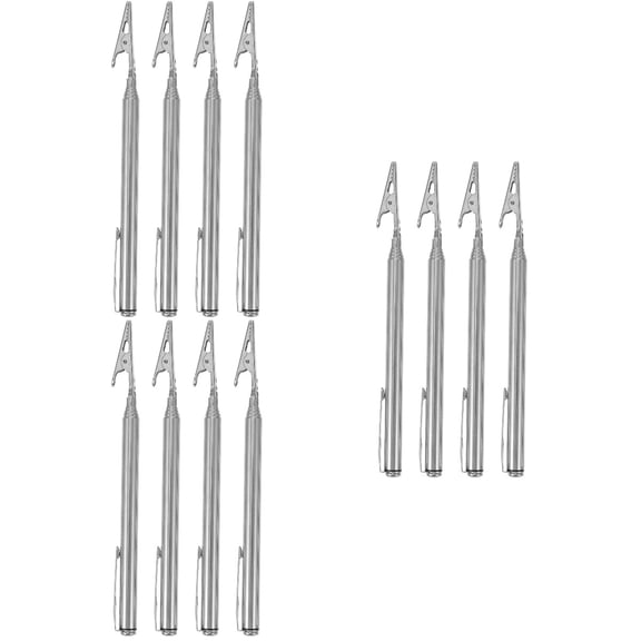 Masteelf 12 Pcs Stainless Steel Telescopic Alligator Clamps for Guide Boards, Electrical Test Clips