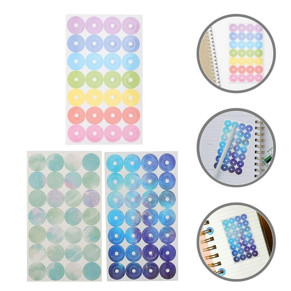 Masteelf 12 Sheets Self-Adhesive Hole Reinforcement Stickers Circle Tear Resistant Hole Covers For Loose Leaf Paper Notebooks Binders