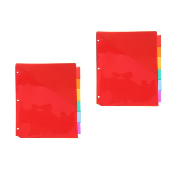 Masteelf 12 pcs  Binder Dividers With Tabs 6 Color Tab For 3 Ring Binder Dividers Page Folder Dividers Sheet Paper Protectors Plastic Tabbed File Dividers With Tabs