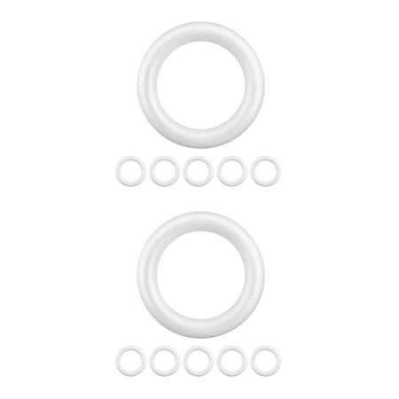 Masteelf 12-Pack White Craft Foam Wreath Forms, Round Polystyrene Circles for Projects, Holiday Decor, Wedding & Home Decorations