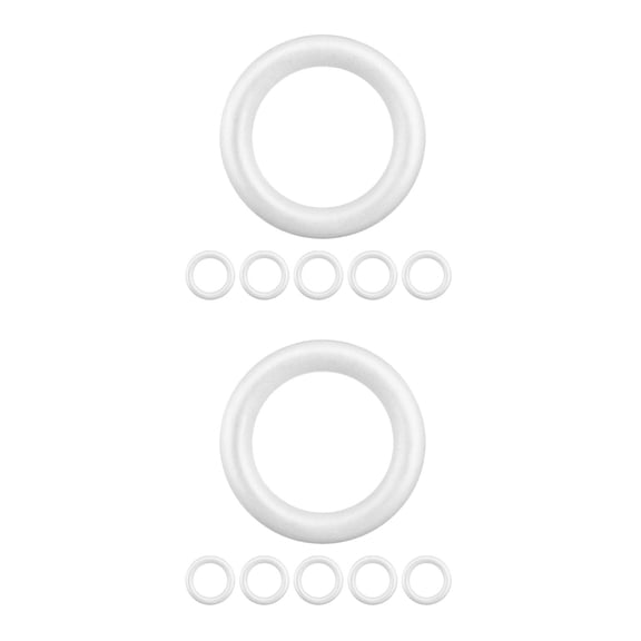 Masteelf 12-Pack White Craft Foam Wreath Forms, Round Polystyrene Circles for Projects, Holiday Decor, Wedding & Home Decorations