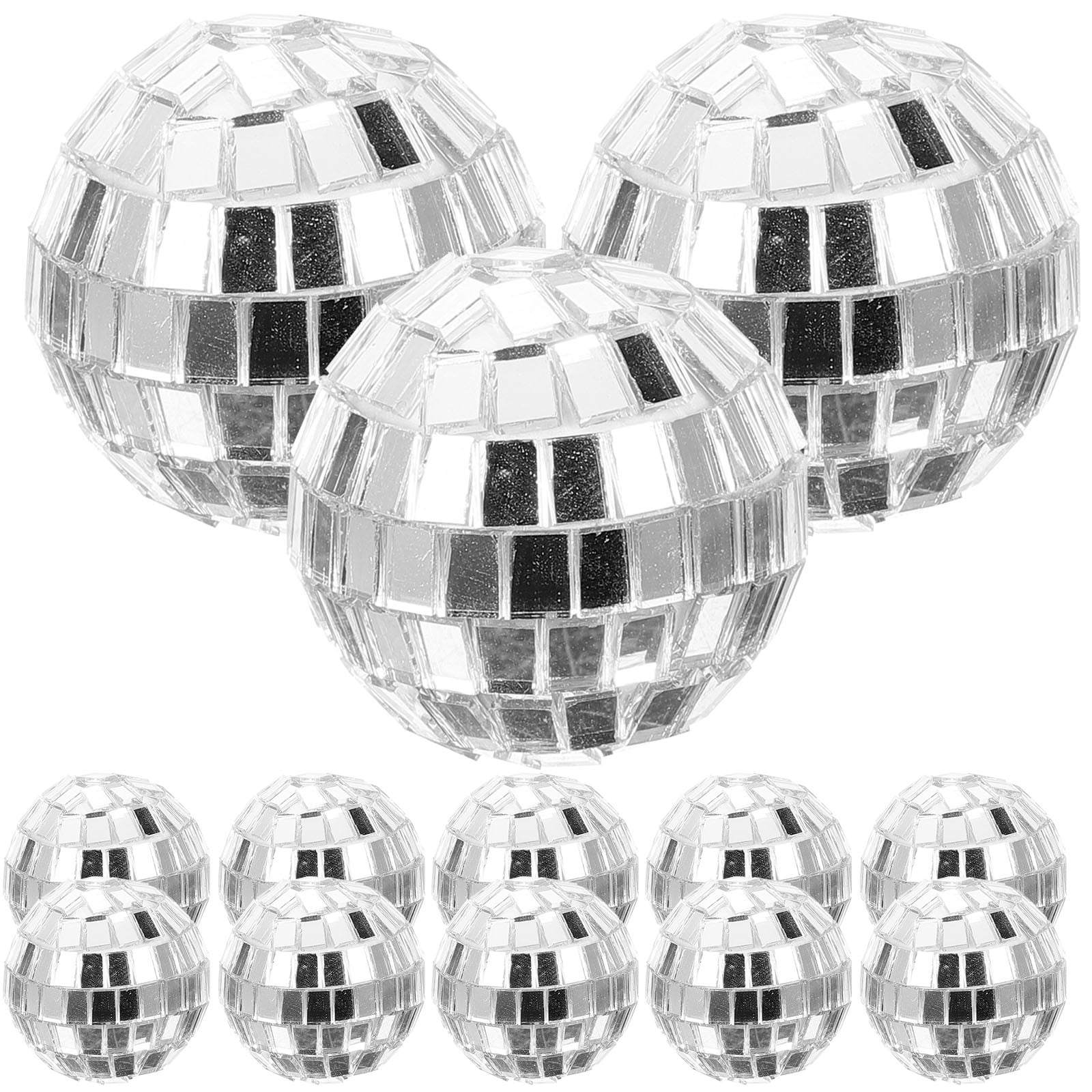 Masteelf 12 pcs Disco Party Decorations Mirror Disco Balls Hanging Disco Balls Glass Reflective Disco Balls
