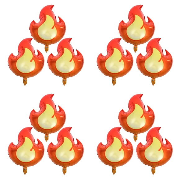 Masteelf 12 pcs Large Flame Balloons Aluminum Foil Fake Campfire Balloons Fire Shaped Balloons