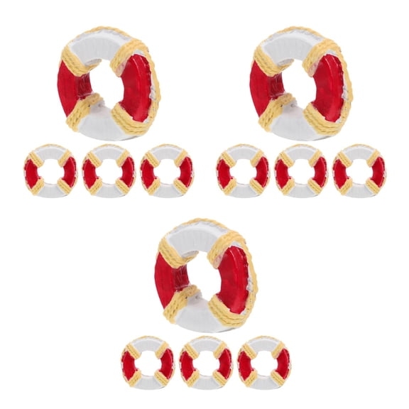 Masteelf 12 pcs  Mini Swimming Ring Swim Ring Dolls Swimming Pool Party Favors Miniature Mini Life Buoy Swimming Rings Mini Swim Tube Swimming Ring Toys