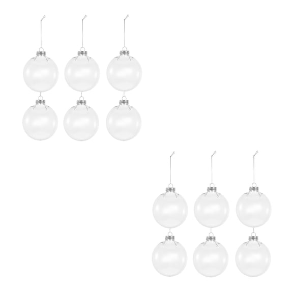 Masteelf 12 pcs  Plastic Christmas Ball Ornaments 10cm Clear Flat Sphere Fillable Hanging Ornament Christmas Tree Flat Disc For Diy Craft Xmas Tree Wedding Decoration Transparent