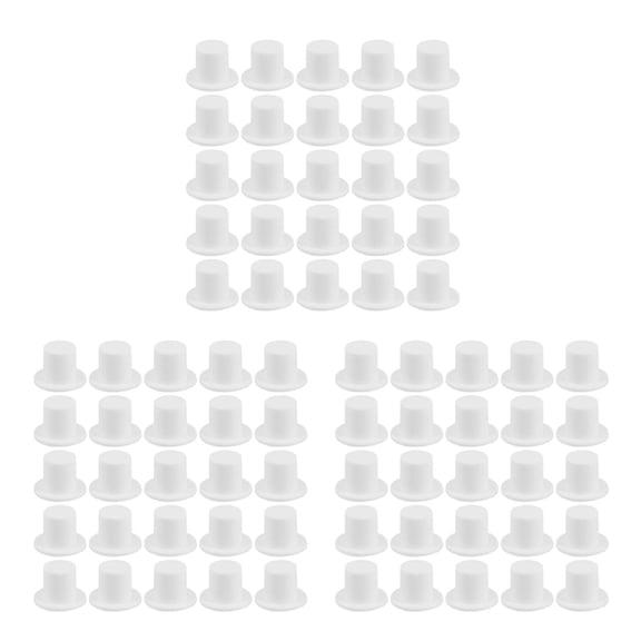 Masteelf 120 PCS  Mini Plastic Top Hats for Crafts Tiny Party Hats for DIY Decorations Miniature Snowman Hats for Christmas and Birthday Parties