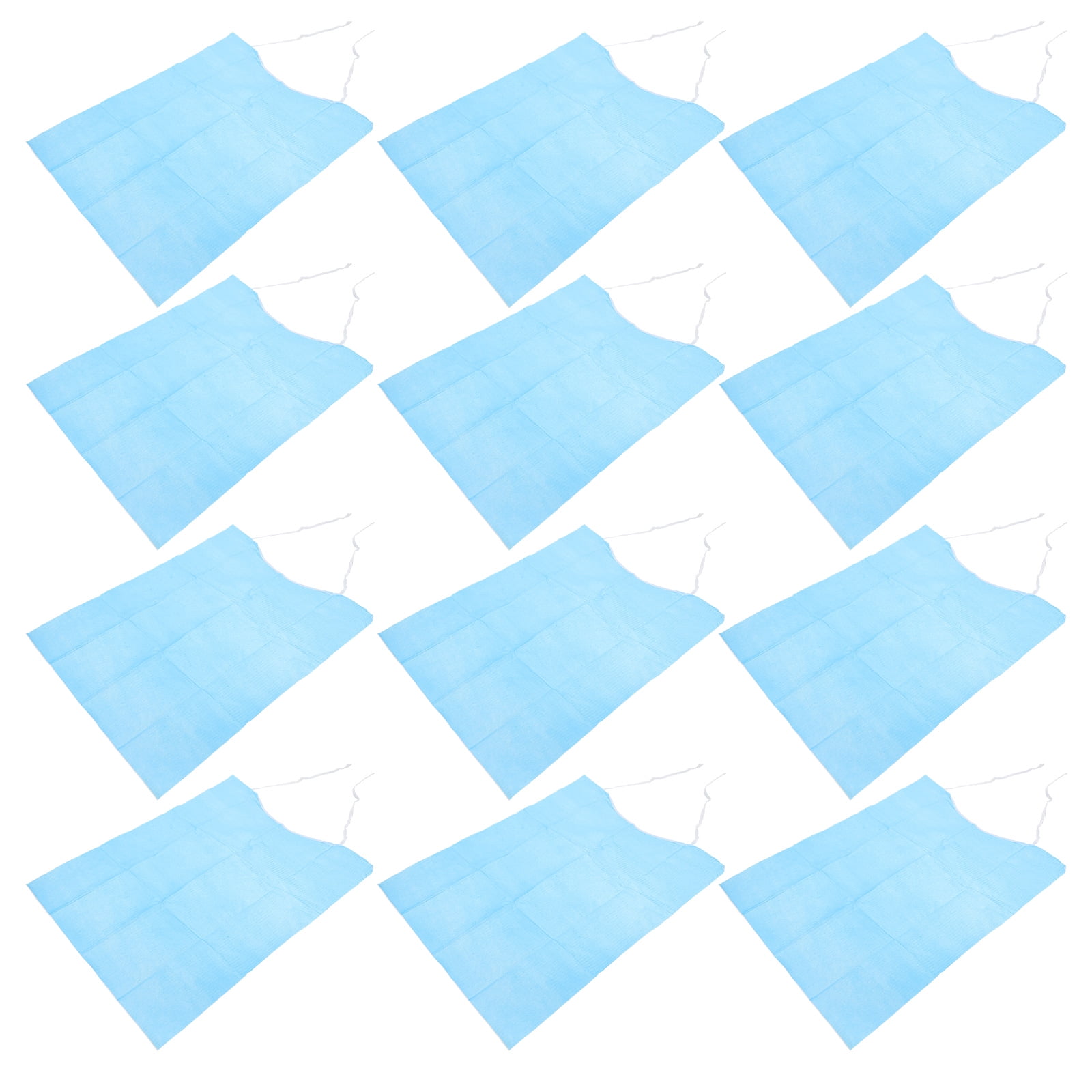 Portable Waterproof Feeding Bibs for Elders Made of PVC Blue 120Pcs