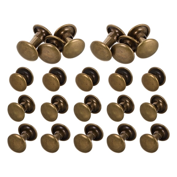 Masteelf 120 Sets Studs for Clothing Decorative Rivets Double-sided Coffee