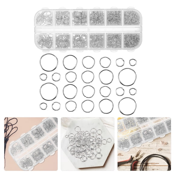 Masteelf 1200 Pcs Bracelet Jump Rings Metal Opening Ring 1.00X1.00X0.10CM Silver
