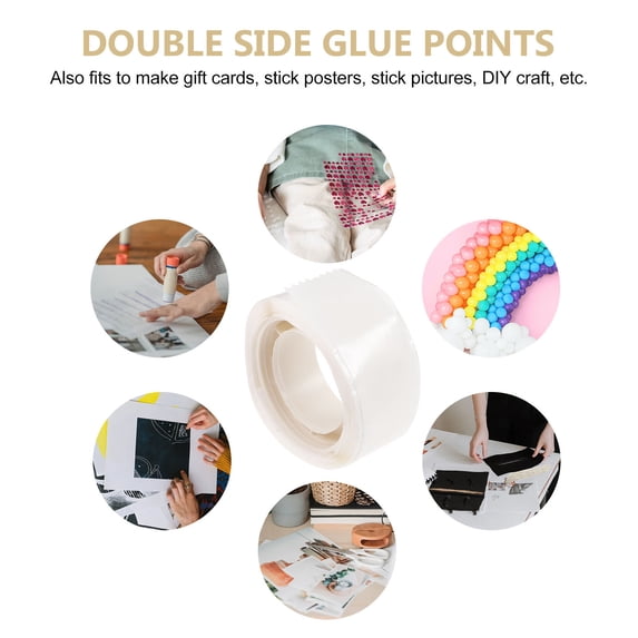 Masteelf 1200 Pcs White Balloon Double Sided Adhesive Tape for Decorations and Craft Projects