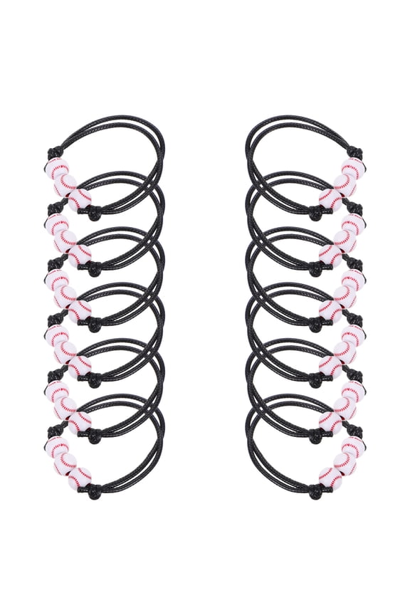 12PCS Baseball Party Favors Bracelets Baseball Wristbands Adjustable Baseball Bracelet Baseball Bead Bracelet Baseball Sports Party Favors for Players