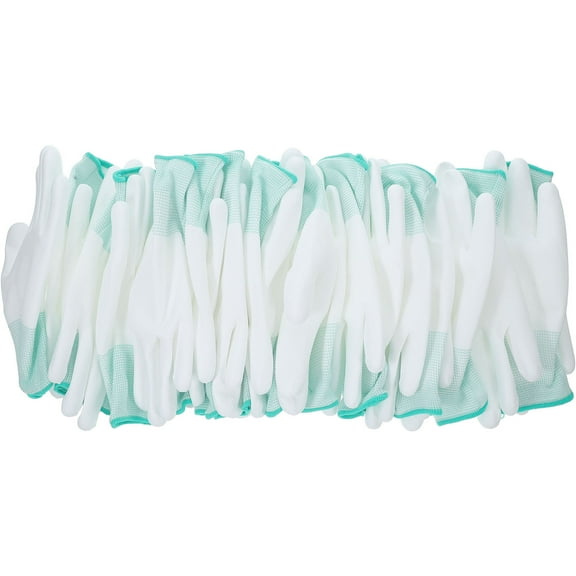 Masteelf 12PCS Nylon Gloves PU Coated Fingers Gloves Anti-Static Gloves Mechanics Electricians Gloves for PC Building Computer Installation And Repair