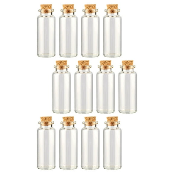 CTIRCHIU Glass Wish Bottle Clear 12Pcs 6.0In Length