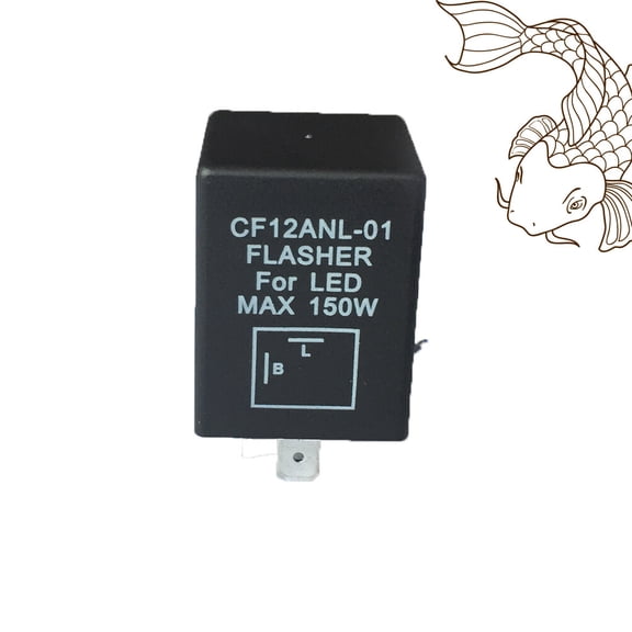 Masteelf 12V LED 2 Pin Electronic Flasher for Car and Motorcycle Turn Signal Hazard Warn (Black)