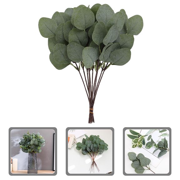 Masteelf 12pcs Artificial Eucalyptus Stems Faux Greenery Picks for Wedding, Flower Arrangements, Home Decor and Party Decorations