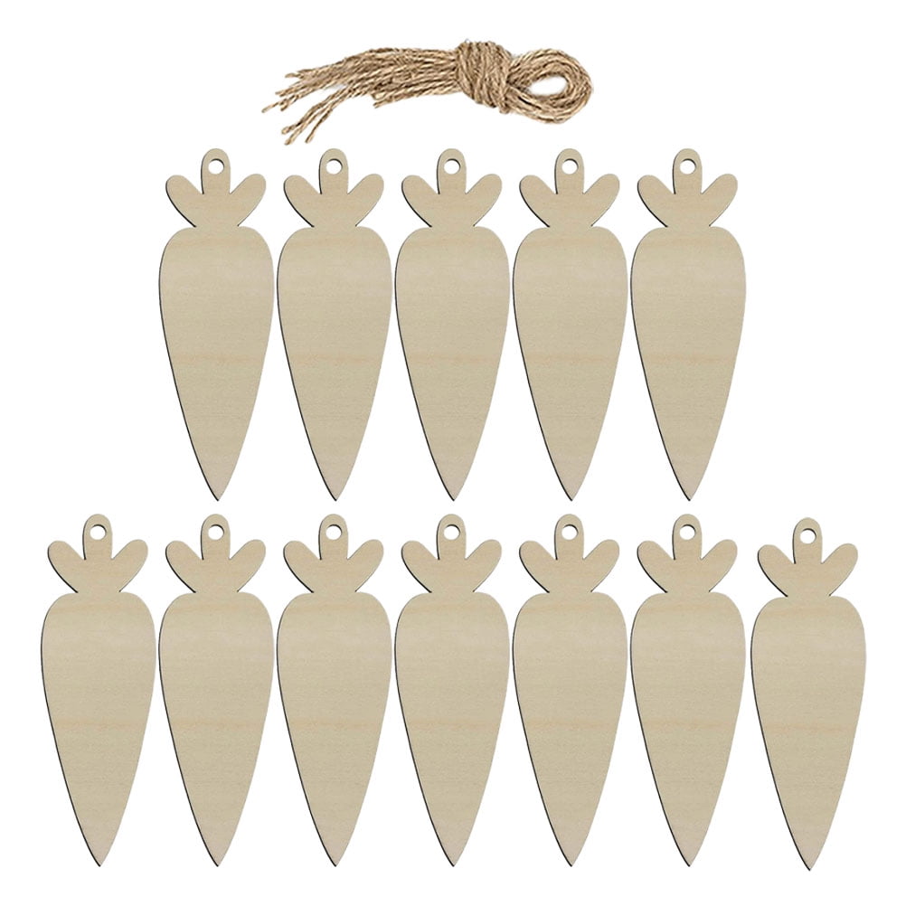 Wood Pumpkins Huwena 36 Pcs Fall Crafts Set 24 Cutouts With 12 Colored ...