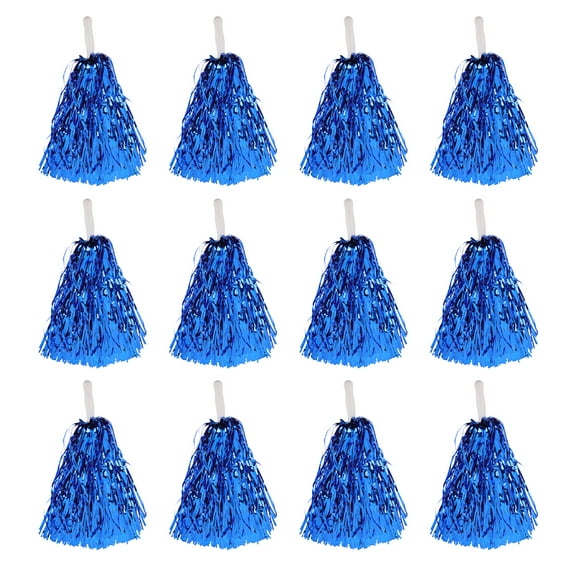 Masteelf 12pcs Cheerleader Pom Poms Metallic Foil Cheer Pom Poms Handheld Cheering Squad for School Sports Events Dance Teams Party Favors