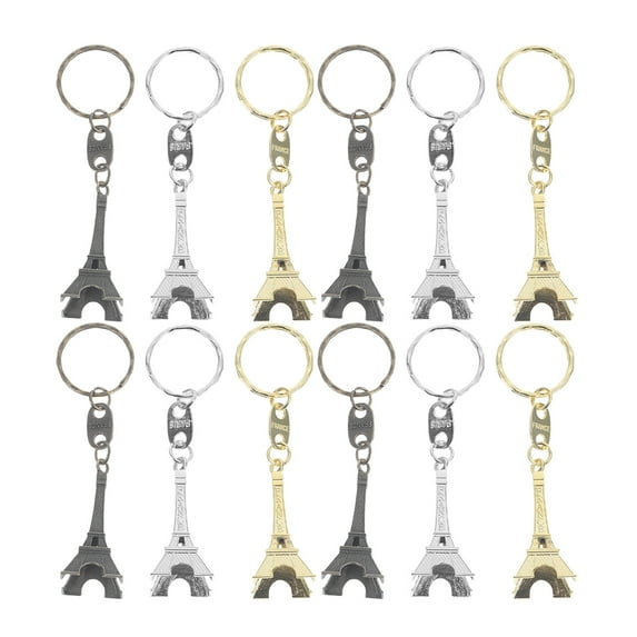 Masteelf 12pcs Eiffel Tower Keychain Pendants Keychain Hanging Ornament Decorative Keychain Decoration