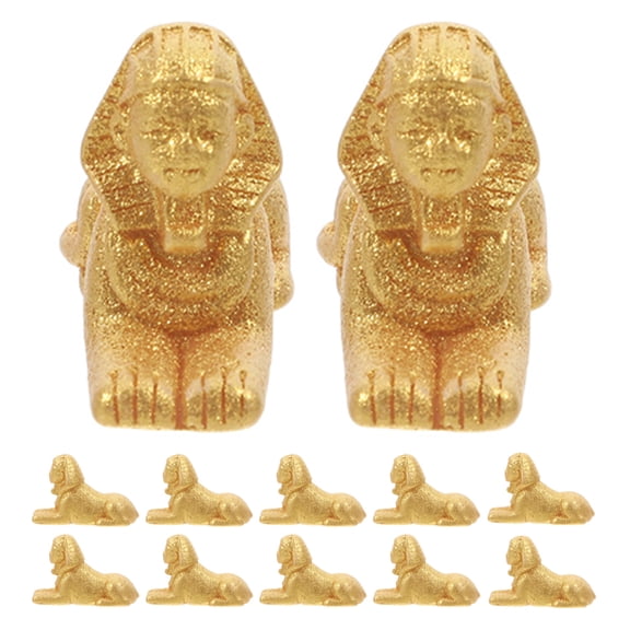 Masteelf 12pcs Micro Landscape Ancient Egypt Sphinx Model Ornaments Miniature Egyptian Statues for Desktop Bonsai Egyptian Theme Resin Mini Statues