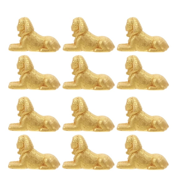 Masteelf 12pcs Miniature Ancient Egypt Sphinx Model Ornaments for Micro Landscape Desktop Mini Scene Decoration Egyptian Resin Figures for Shelves