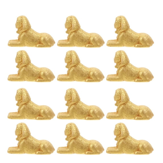 Masteelf 12pcs Miniature Ancient Egypt Sphinx Model Ornaments for Micro Landscape Desktop Mini Scene Decoration Egyptian Resin Figures for Shelves