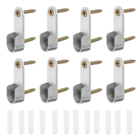 Masteelf 12pcs Oval Closet Rod End Supports Closet Rod Bracket Closet Pole Socket Flange Rod Holders Closet Rod Brackets Closet Rod Support