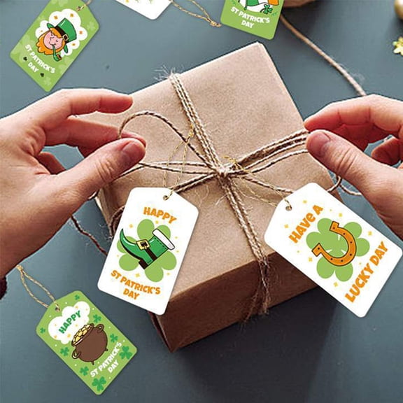 Masteelf 12pcs 'S Day Tags Green Shamrock Tags For 'S Day Party Favors Paper Labels For Irish Holiday Diy Craft Present Wrapping