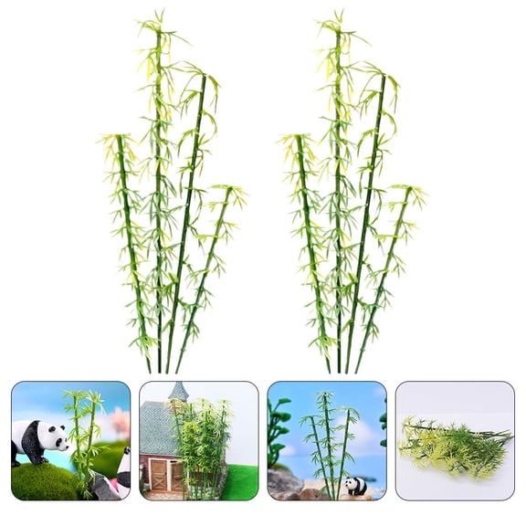Masteelf 12pcs Simulated Bamboo Trees Models Decorative Plastic Bamboo Decoration Home Decor