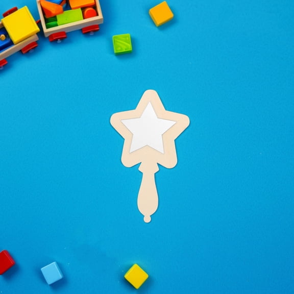 Masteelf 12pcs Wooden Portable Mirrors for Kids DIY Painting Safe and Durable Craft Beige 2.5x3.5 Inch