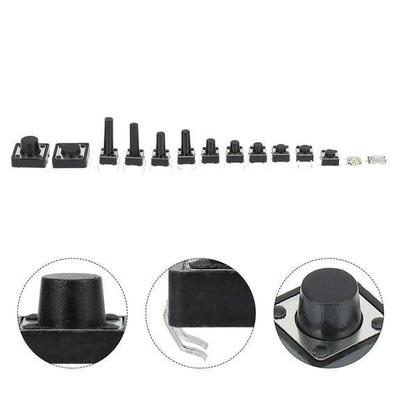 Masteelf  140 Pcs Assortment Kit DIY Supplies Touch Switches Electrical Black