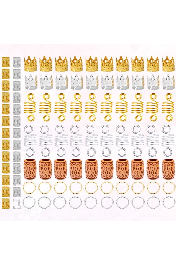 140pcs Hollow Out Dreadlocks Metal Hair Cuffs Hair Accessory Delicate Hair Decoration Tube for Women Men