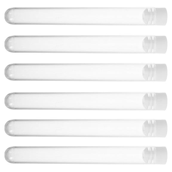 Masteelf  15 Pcs Cartoon Tube Eyelash Brush Needle Storage Case Transparent