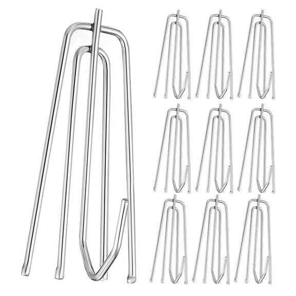 Masteelf 15 Pcs Pleated Curtain Clips Pinch Hooks Stationery Ring Silver