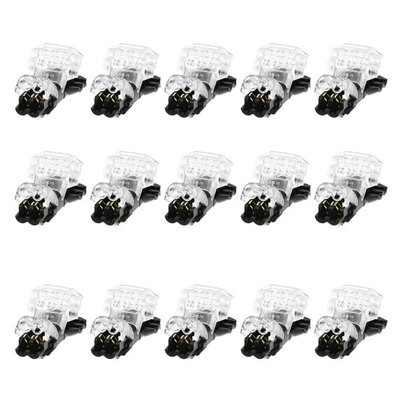 Masteelf  15 Pcs Plug Circle Mirror Two-wire Connector Low Voltage Connectors Pin
