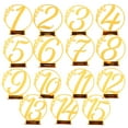 thumbnail image 1 of Masteelf  15 Pcs Wedding Reception Table Number Reusable Reserved Signs Stand Our for Banquet Golden, 1 of 7