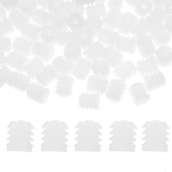 Masteelf  150 Pcs Plastic Nut Outer Teeth Office Desk Decoration Cabinet Door Pin Sink Hinges Home White