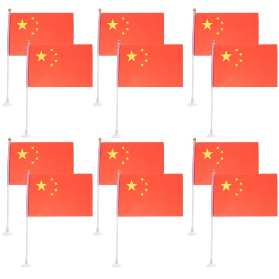 Masteelf 15Pcs Car Window Flagpoles Portable Delicate Suction Flagpole Bases (White)