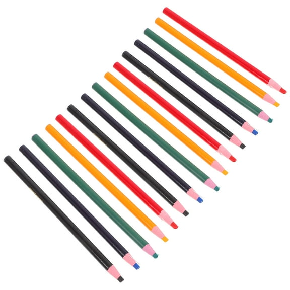 Masteelf 15pcs Tailor No Sharpening Pencils Peel-Off Wax Grease Pencils Pull String Fabric Writing Drawing Sewing Marker for Wood Garments Metal Paper