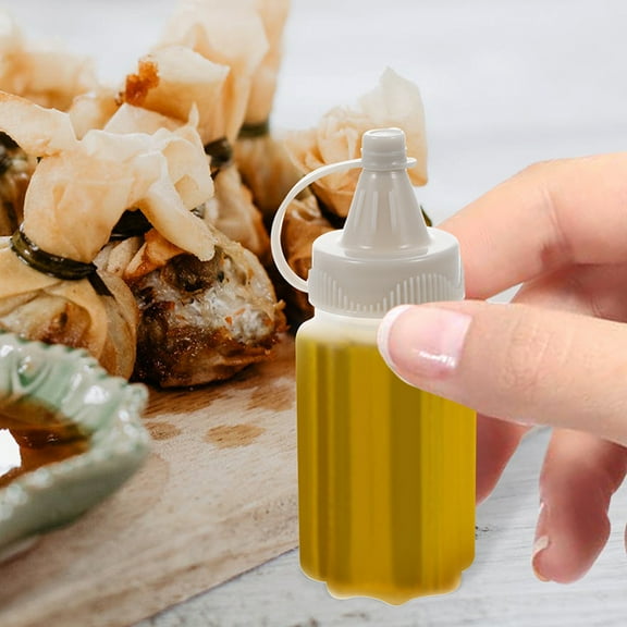 IDEANATEGRATE Mini Condiment Squeeze Bottles Plastic Yellow 16Pcs