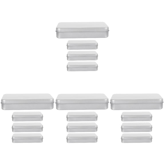 Masteelf 16 Pcs Small Tin Box Metal Tins Container Rectangular Tins Box Portable Box Containers