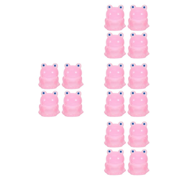 Masteelf 16 pcs  Luminous Mini Frogs Resin Frog Figurines Glow In Dark Tiny Frogs Fish Tank Decoration Miniature Frog Ornaments Micro Landscape Props