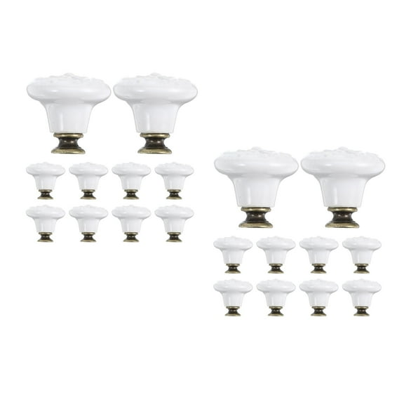 Masteelf 16 pcs Retro Ceramic Cabinet Knobs Drawer Pulls Decorative Handles For Kitchen Cabinets Vintage Cabinet Knobs Porcelain Door Knobs