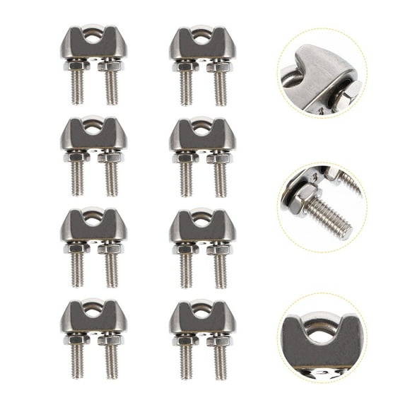 Masteelf 16Pcs U Shape Wire Rope Clips Steel Wire Rope Clamps Cable Fasteners