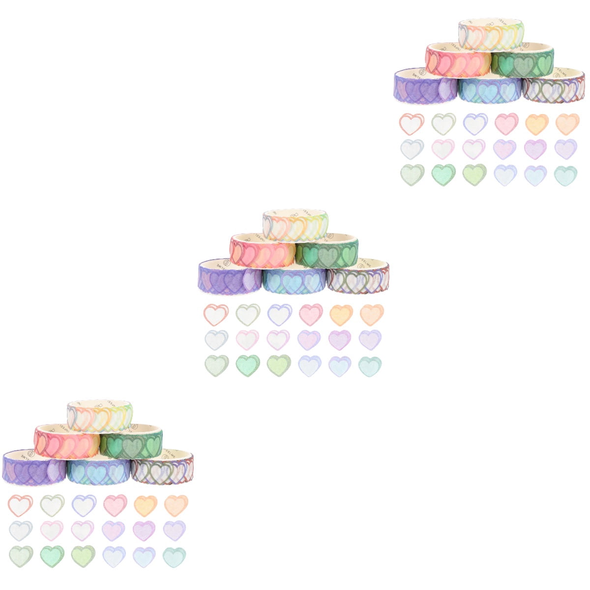 Masteelf 18 Rolls Decorative Washi Tape Set with Heart Patterns for Scrapbooking, Crafts, Journaling, Mixed Color Stickers
