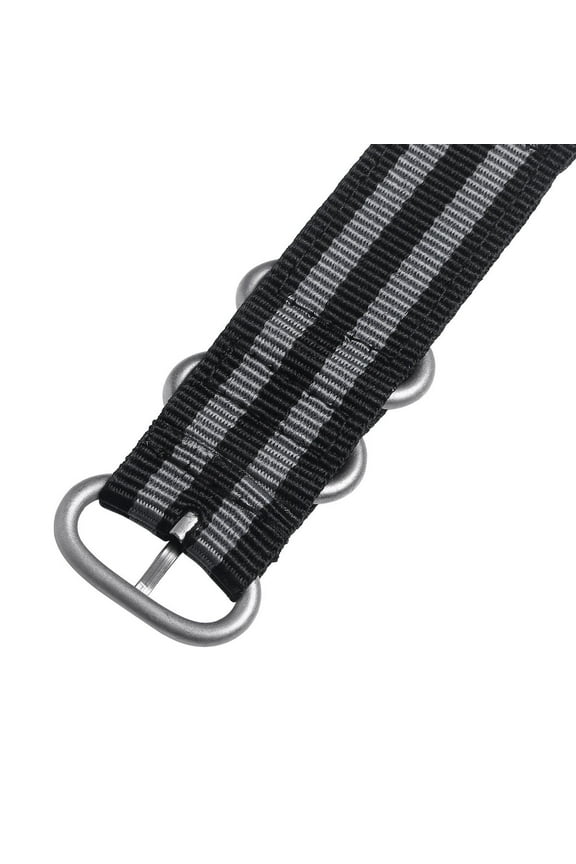 18mm Watch Strap Webbing Durable 2-Joint Nylon Watch Band Wristband for Watch Replacement (Black Grey)